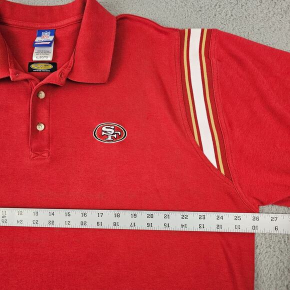 San Francisco‎ 49ers Polo Men's XL Red Reebok NFL Football Sportswear Shirt - Picture 8 of 10